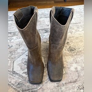 Dolce Vita Brown Leather Steel Toe Boots - 8.5